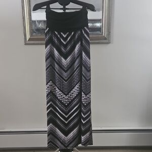 AB Studio Black and White Maxi Skirt Night Out